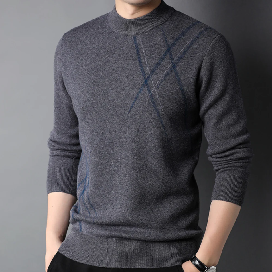 Drune | Slim Fit Wollmischung Abstractmuster Rippkanten