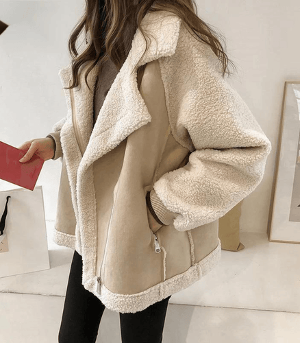 Drune | und kuschelige Damenjacke mit Fellimitat