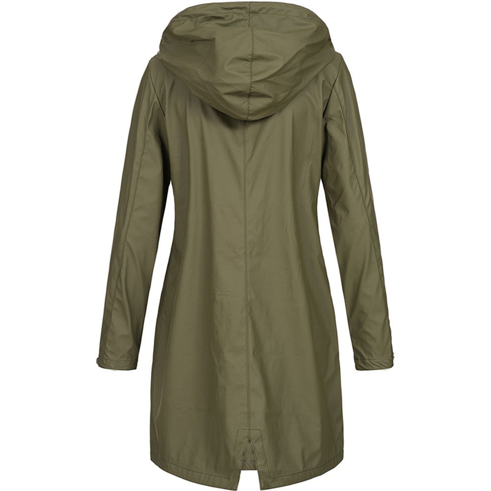 Drune | Damen Herbst Lange Winddichte Regenjacke