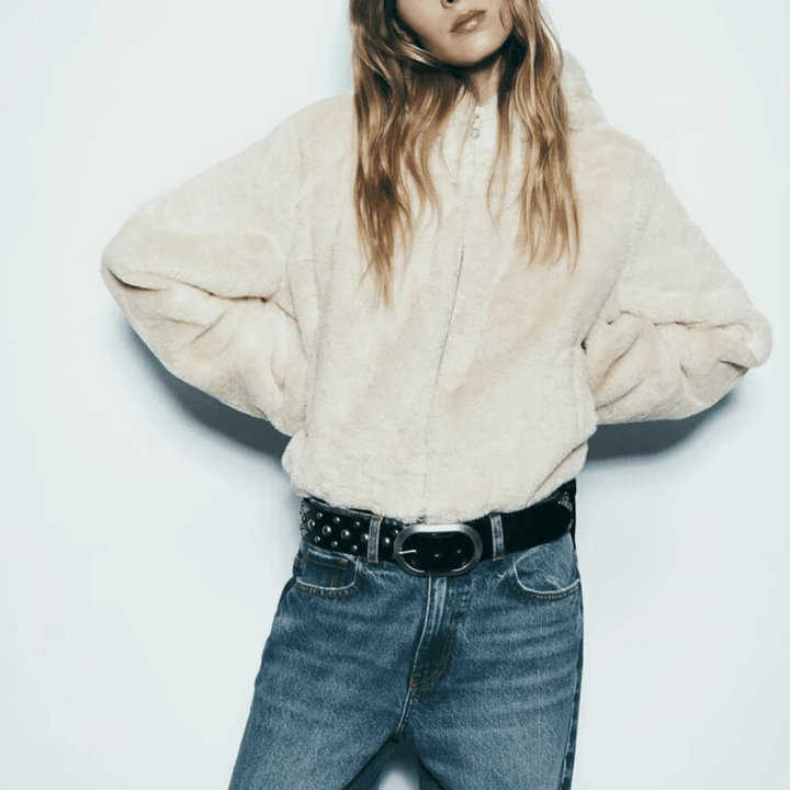 Drune | Damen Stilvolle Kunstleder Winterjacke