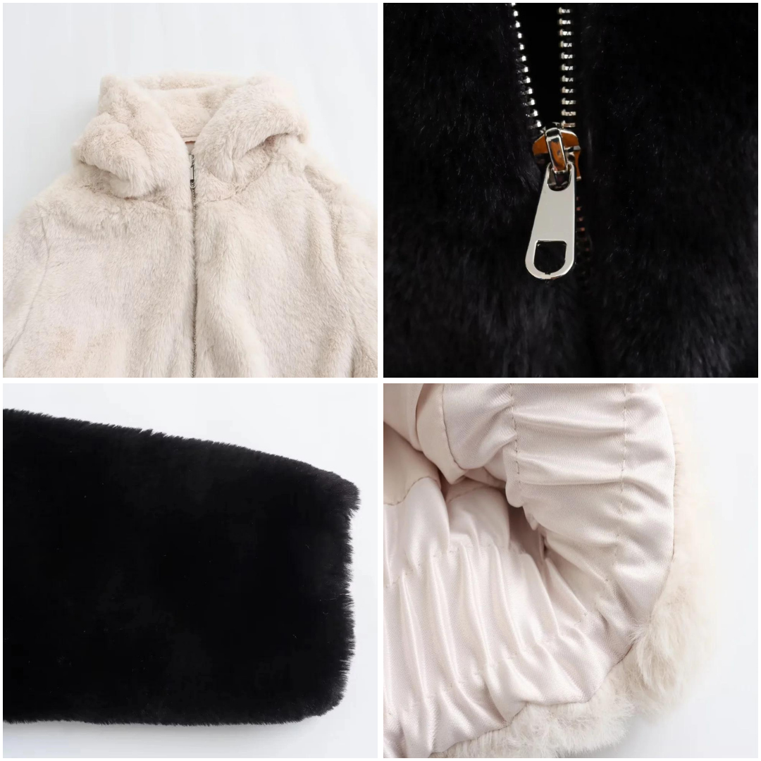 Drune | Damen Stilvolle Kunstleder Winterjacke