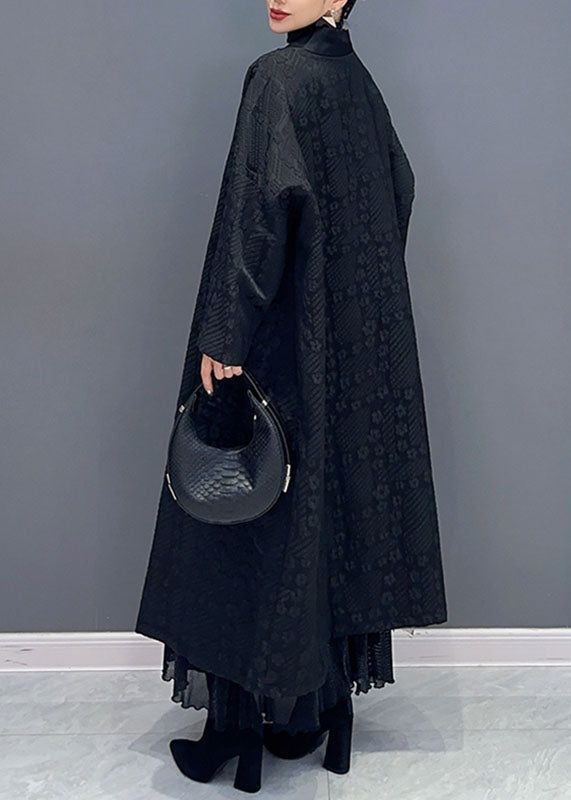 Drune | Gelb V-Ausschnitt Print Taschen Lange Trenchcoats Lange Ärmel
