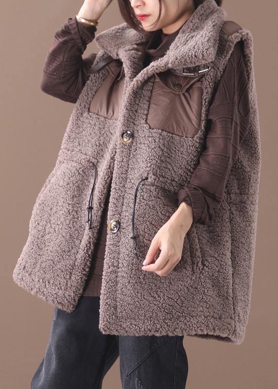 Drune | chocolate Plus-Size-Maxi-Mantel Mode-Ideen mit Kordelzug ärmellose Damenmäntel