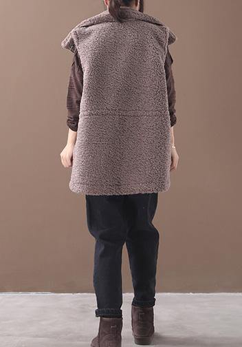 Drune | chocolate Plus-Size-Maxi-Mantel Mode-Ideen mit Kordelzug ärmellose Damenmäntel