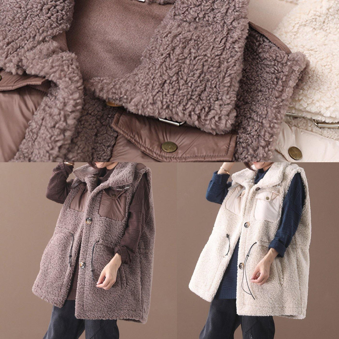 Drune | chocolate Plus-Size-Maxi-Mantel Mode-Ideen mit Kordelzug ärmellose Damenmäntel
