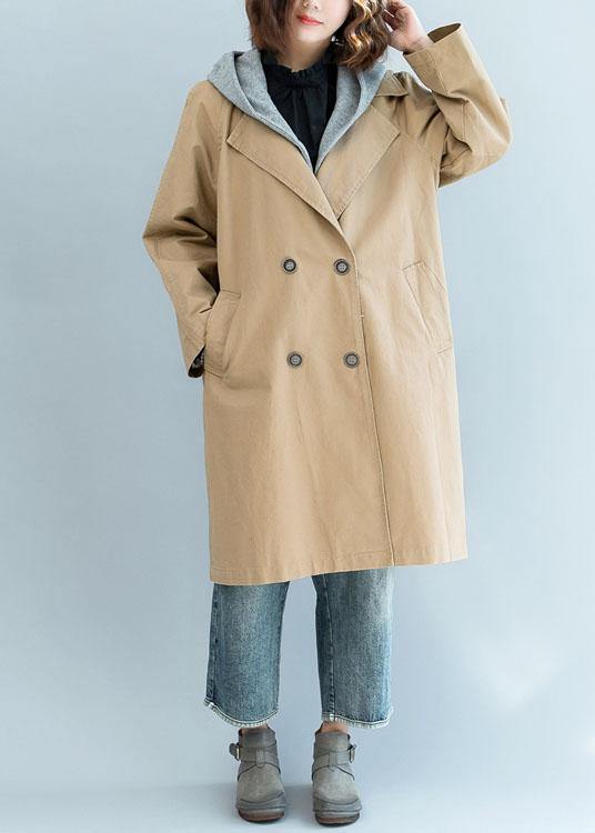 Drune | khaki feiner Trenchcoat Ärmel doppelt Brustjacken