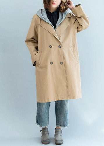 Drune | khaki feiner Trenchcoat Ärmel doppelt Brustjacken