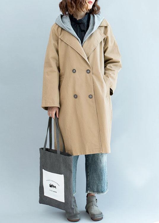 Drune | khaki feiner Trenchcoat Ärmel doppelt Brustjacken