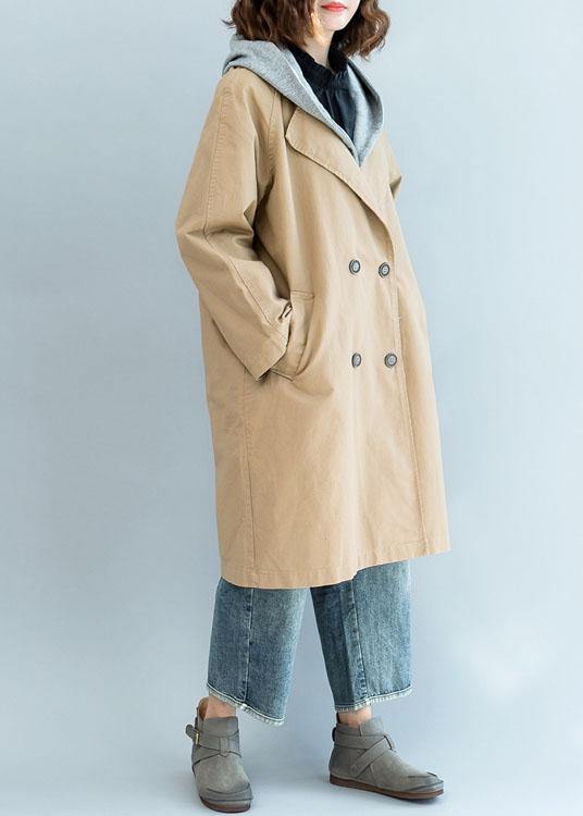 Drune | khaki feiner Trenchcoat Ärmel doppelt Brustjacken