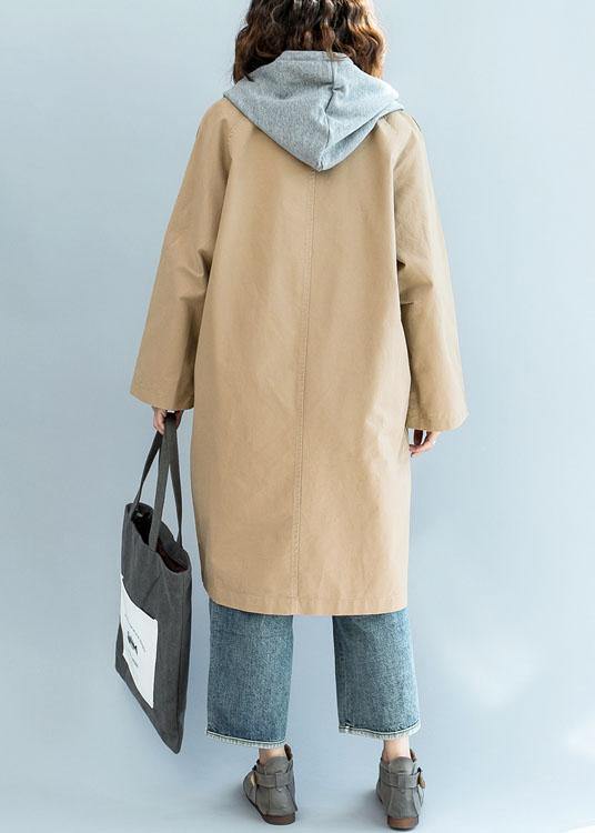 Drune | khaki feiner Trenchcoat Ärmel doppelt Brustjacken