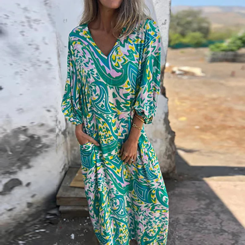 Drune | Vintage-Eleganz Leopard Kleid für Damen