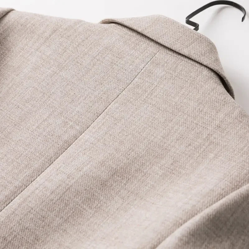 Trendiger Patchwork-Blazer mit lockerer Passform, Ein-Knopf-Verschluss und minimalistischem Design