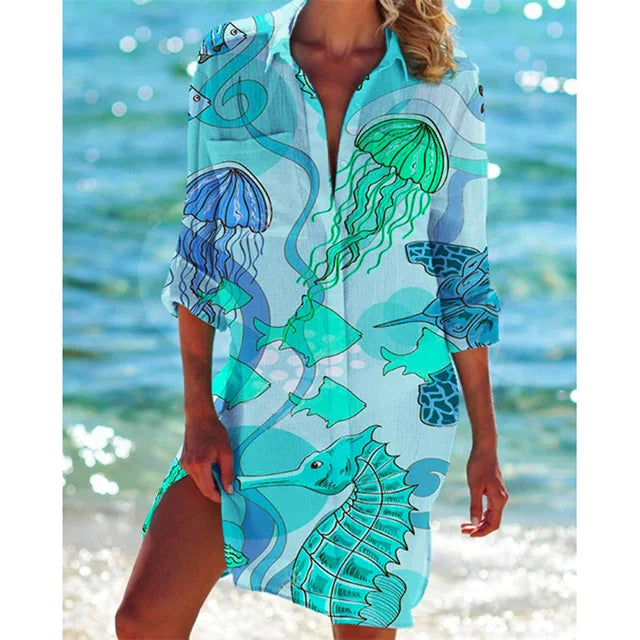 Drune | Bluse Hawaiiante Druck Tropische Blumen