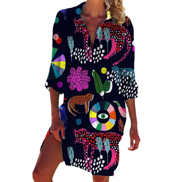 Drune | Bluse Hawaiiante Druck Tropische Blumen