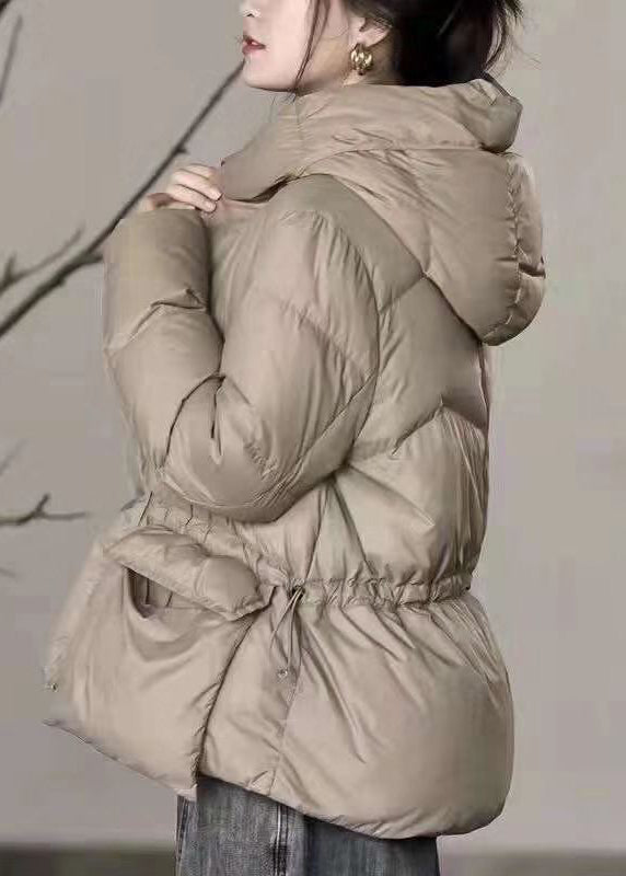 Drune | Khaki Kapuzen Taschenzugverschluss Entenfedermäntel Winter