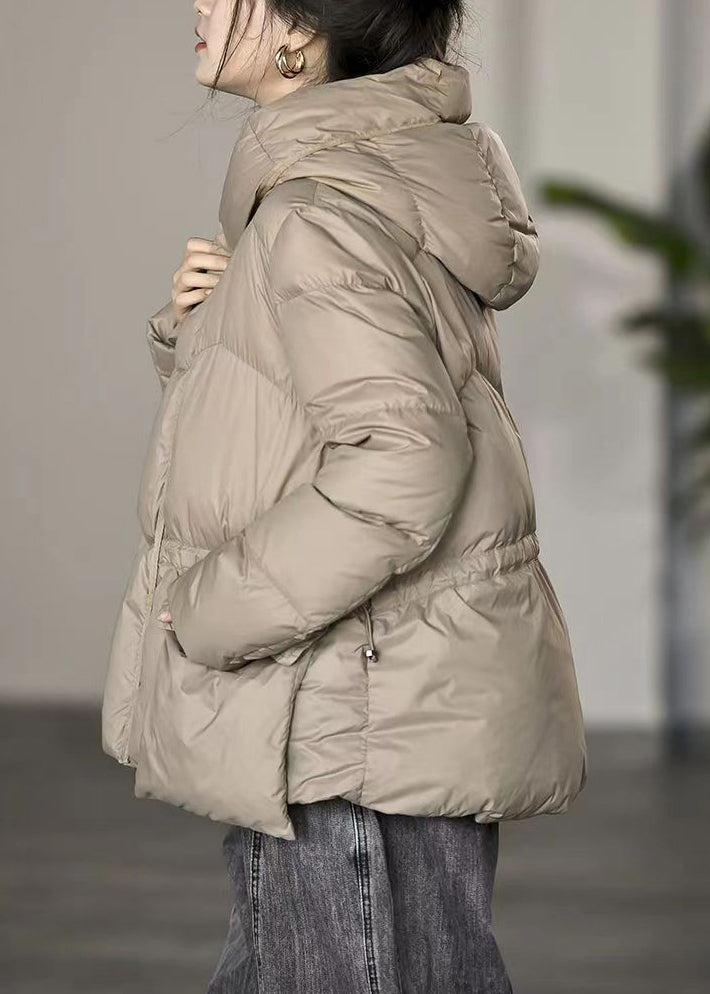Drune | Khaki Kapuzen Taschenzugverschluss Entenfedermäntel Winter
