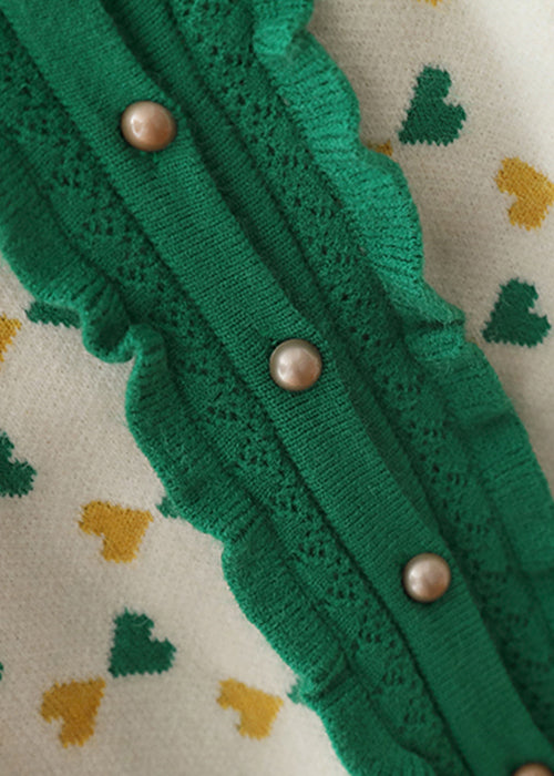 Drune | Lila Knopf Rüsch Patchwork Baumwolle Strick Kinder Mäntel