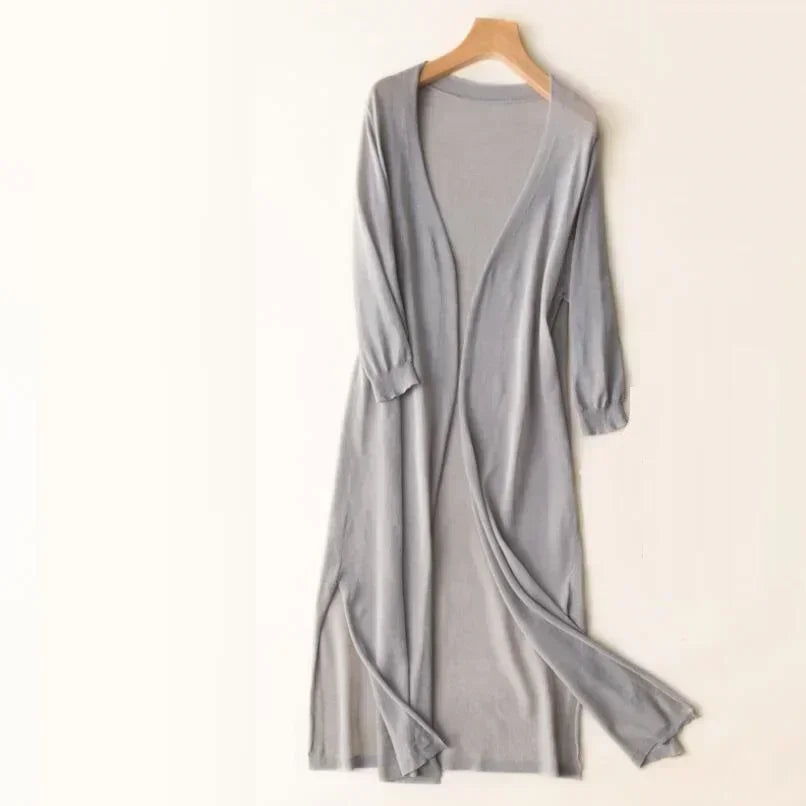 Drune | Lange Offene Front Strickjacke