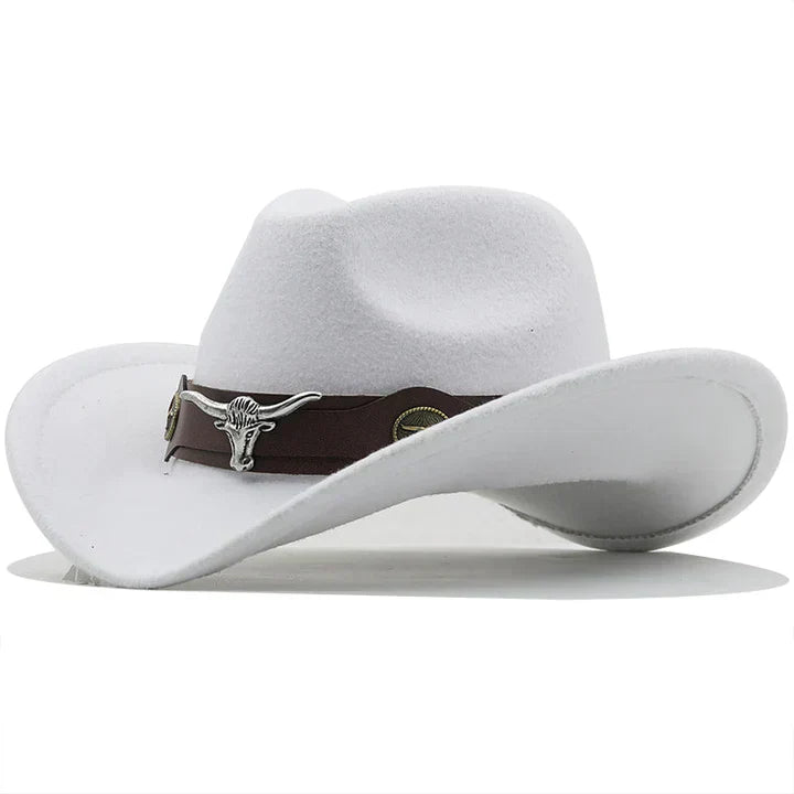 Drune | Western-Stil Filzhut Mit Stier-Schnallenband