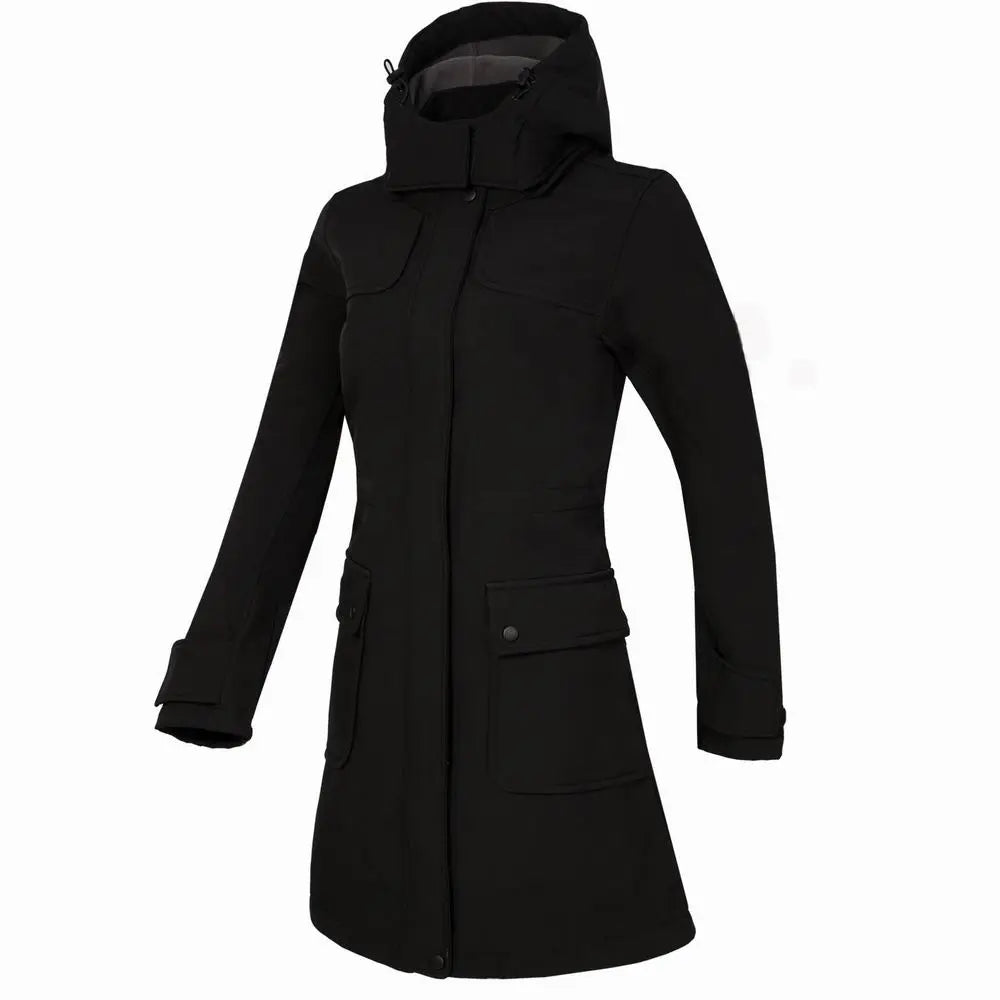 Drune | Lange wasserdichte Jacke mit Kapuze für Frauen - Perfekt für Aktivitäten im Freien