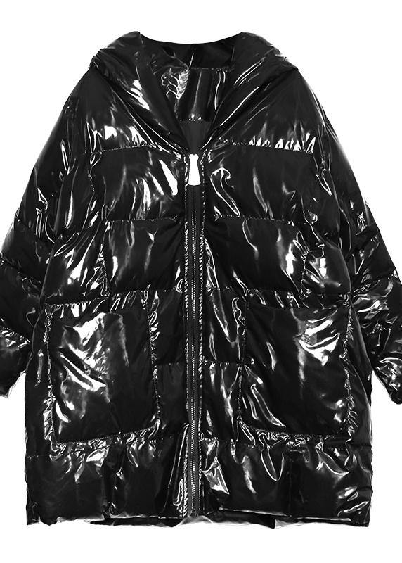 Drune | blaue Damen-Parkas lässige Mäntel Winter Kapuzen Reißverschluss Outwear