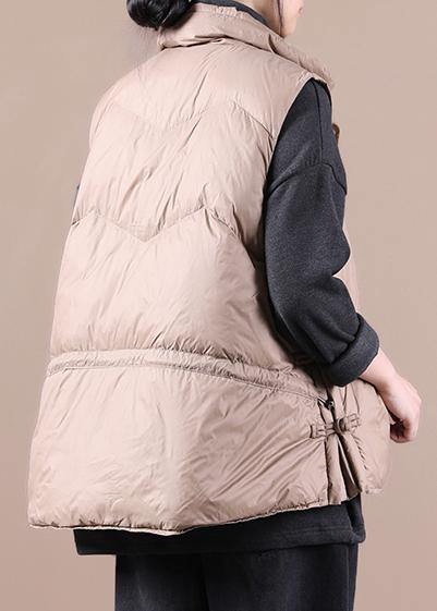 Drune | lässige Damen Parka Mäntel Khaki Stehkragen Reißverschluss Daunenjacke