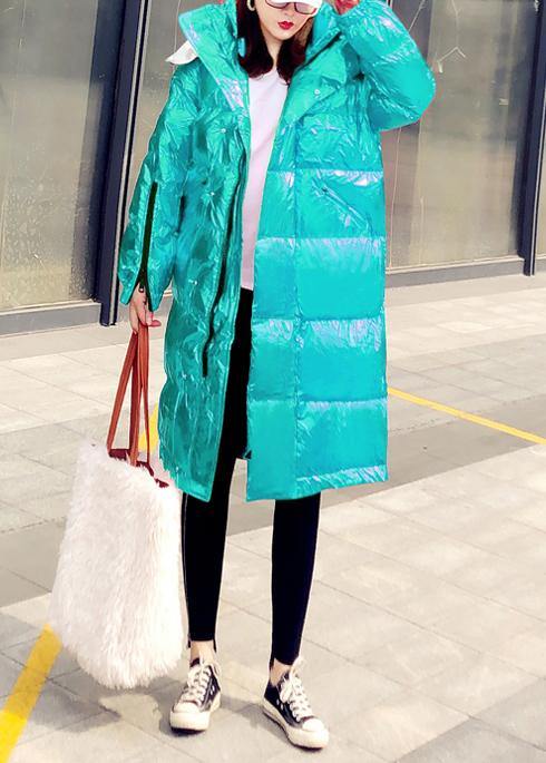 Drune | grüner warmer Wintermantel lässige Winterjacke mit Kapuze Reißverschluss Lässige Jacken