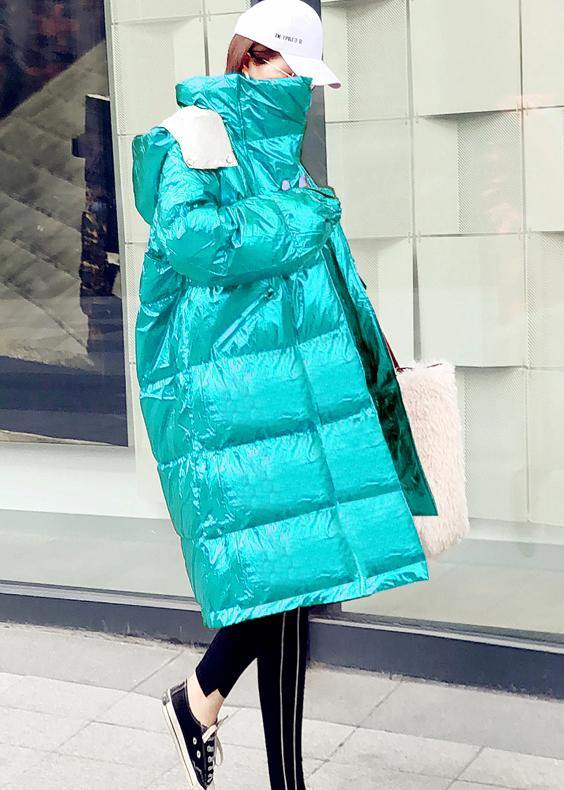 Drune | grüner warmer Wintermantel lässige Winterjacke mit Kapuze Reißverschluss Lässige Jacken