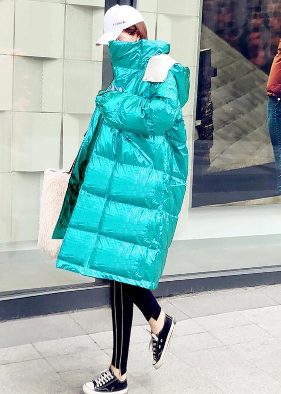 Drune | grüner warmer Wintermantel lässige Winterjacke mit Kapuze Reißverschluss Lässige Jacken