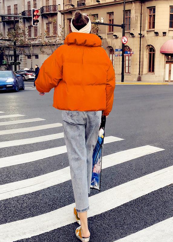 Drune | orange Entendaunenmantel Plus Size Damenparka Stehkragen Große Taschen feine Mäntel