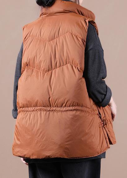 Drune | Oversized Schnee Jacken Übermantel orange Stehkragen mit Reißverschluss warmer Wintermantel