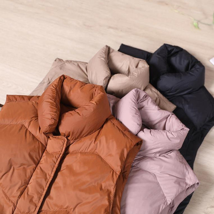 Drune | Oversized Schnee Jacken Übermantel orange Stehkragen mit Reißverschluss warmer Wintermantel