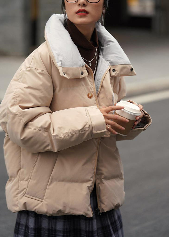 Drune | Plus-Size-Bekleidung Jacken nude Stehkragen Patchwork-Outwear