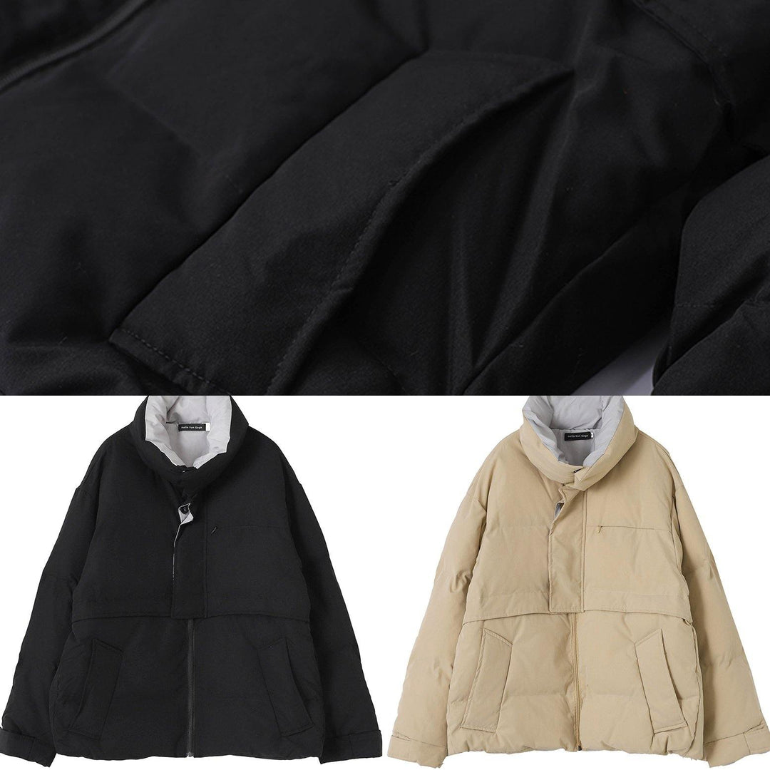 Drune | Plus-Size-Bekleidung Jacken nude Stehkragen Patchwork-Outwear