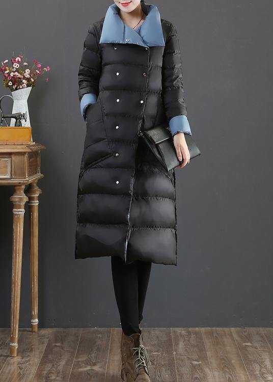 Drune | Plus-Size-Bekleidung Schneejacken Jacken Schwarz Stehkragen Taschen Daunenmantel Winter