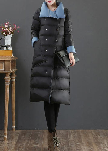 Drune | Plus-Size-Bekleidung Schneejacken Jacken Schwarz Stehkragen Taschen Daunenmantel Winter