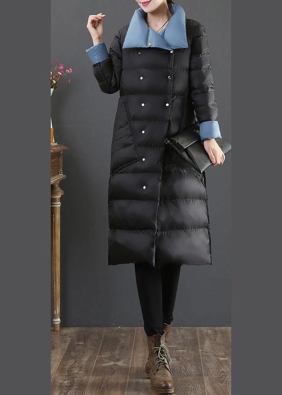 Drune | Plus-Size-Bekleidung Schneejacken Jacken Schwarz Stehkragen Taschen Daunenmantel Winter