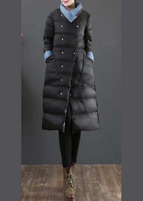 Drune | Plus-Size-Bekleidung Schneejacken Jacken Schwarz Stehkragen Taschen Daunenmantel Winter