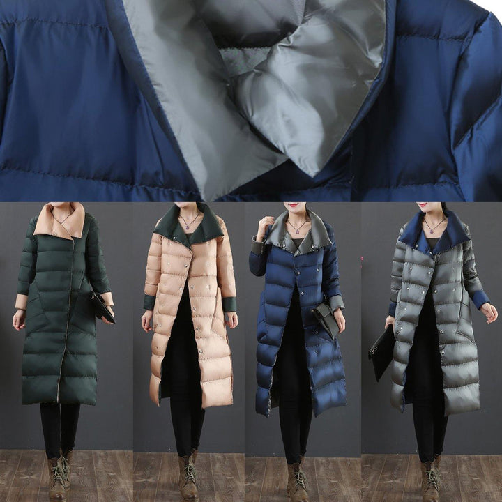 Drune | Plus-Size-Bekleidung Schneejacken Jacken Schwarz Stehkragen Taschen Daunenmantel Winter