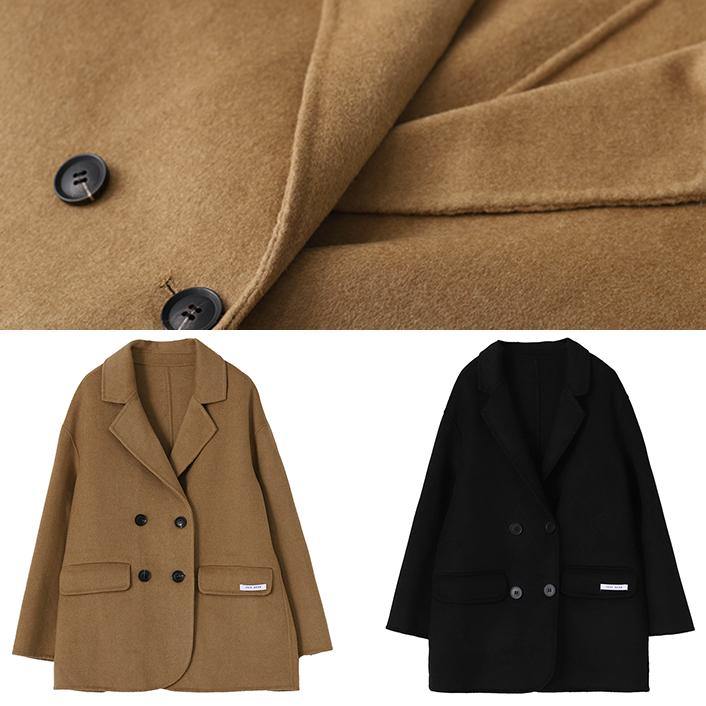 Drune | Plus-Size-Wintermantel Damen Mäntel Khaki Mit Ausschnitt Rücken Offen Wollmäntel