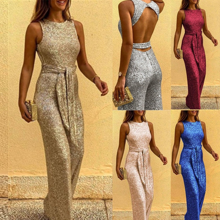 Drune | Jumpsuit Festlicher Glitzer-Overall für Damen