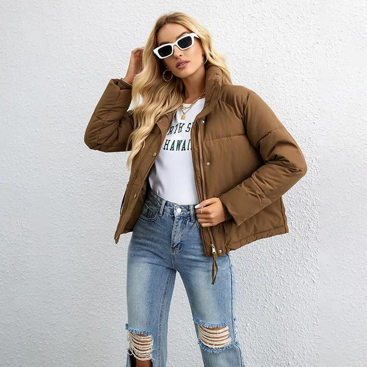 Parka Wattierte Jacke | Kurze Winterjacke für Frauen