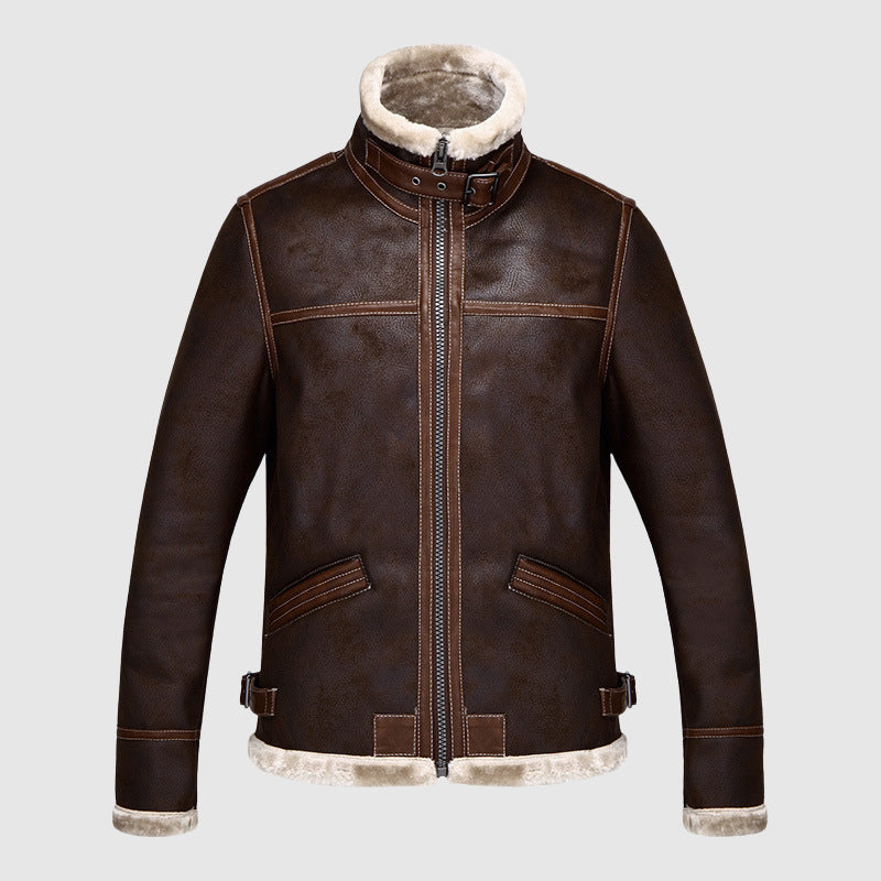 Drune | Leder Vintage Bomberjacke