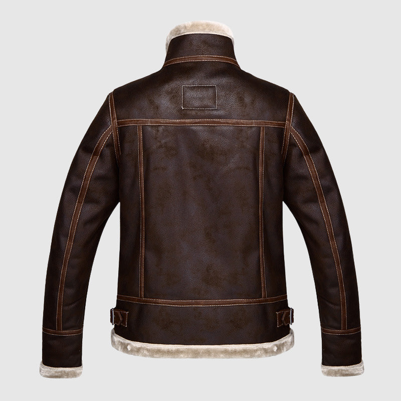 Drune | Leder Vintage Bomberjacke