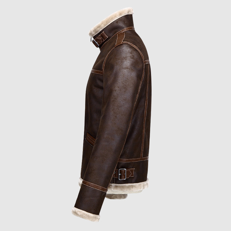 Drune | Leder Vintage Bomberjacke