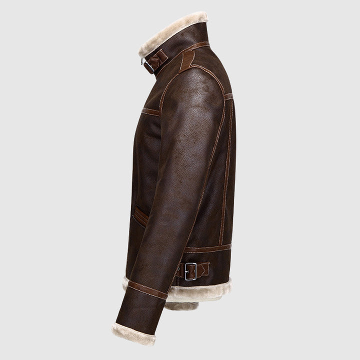 Drune | Leder Vintage Bomberjacke