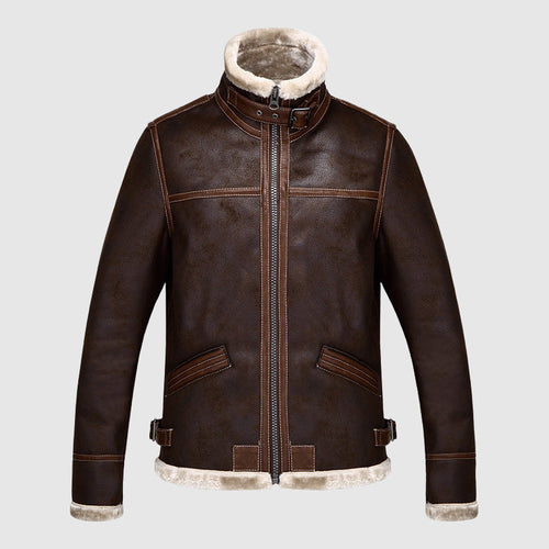 Drune | Leder Vintage Bomberjacke
