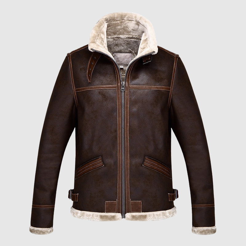 Drune | Leder Vintage Bomberjacke