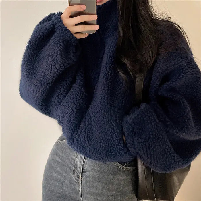 Drune | Stehkragen Kuschelige Teddyjacke für Frauen