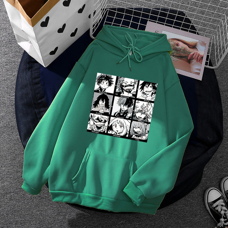 Damen Kapuzenpullover mit künstlerischem Manga-Motiv Drune